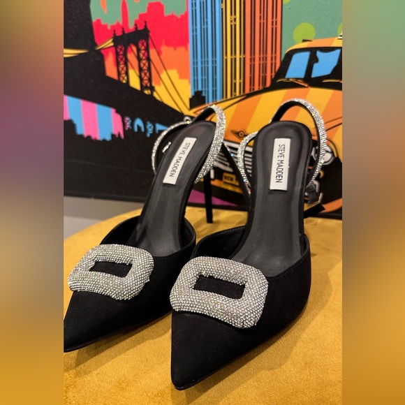 Stunning Steve Madden Vienna Formal Evening Shoes Size 9.5 Leather Upper - Picture 3 of 7